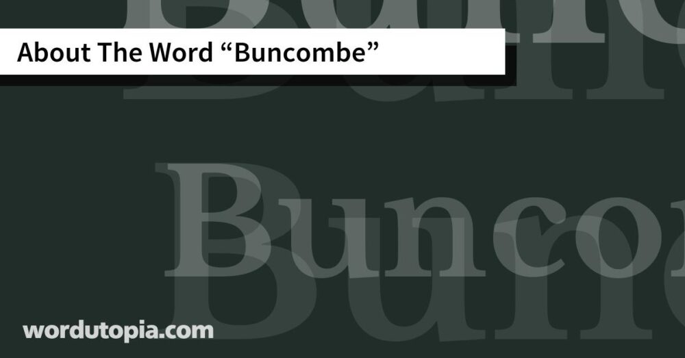 About The Word Buncombe