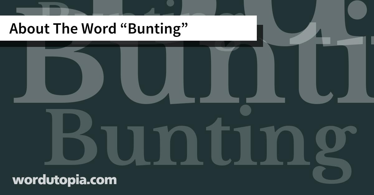 About The Word Bunting