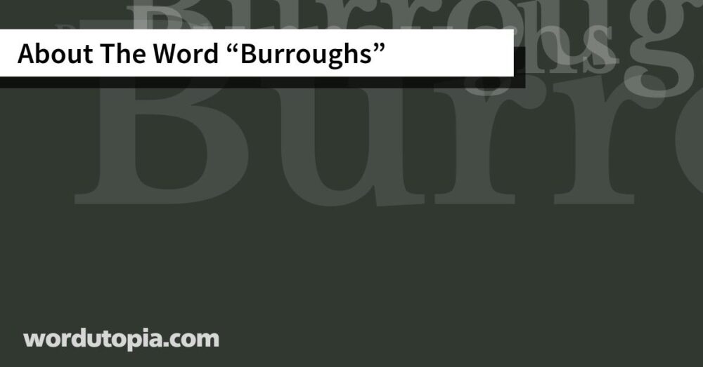 About The Word Burroughs
