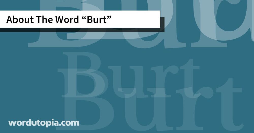 About The Word Burt