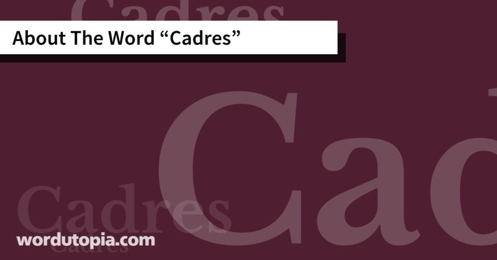 About The Word Cadres