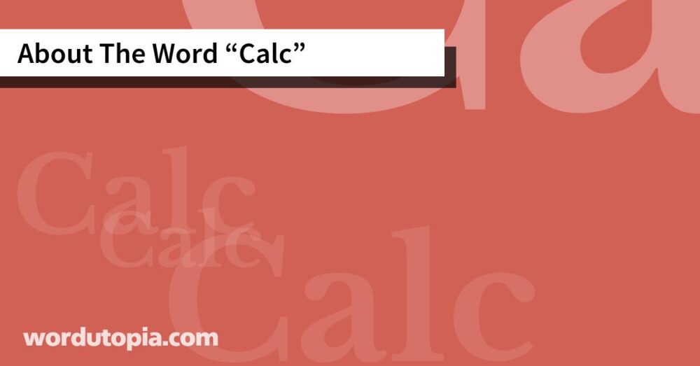 About The Word Calc