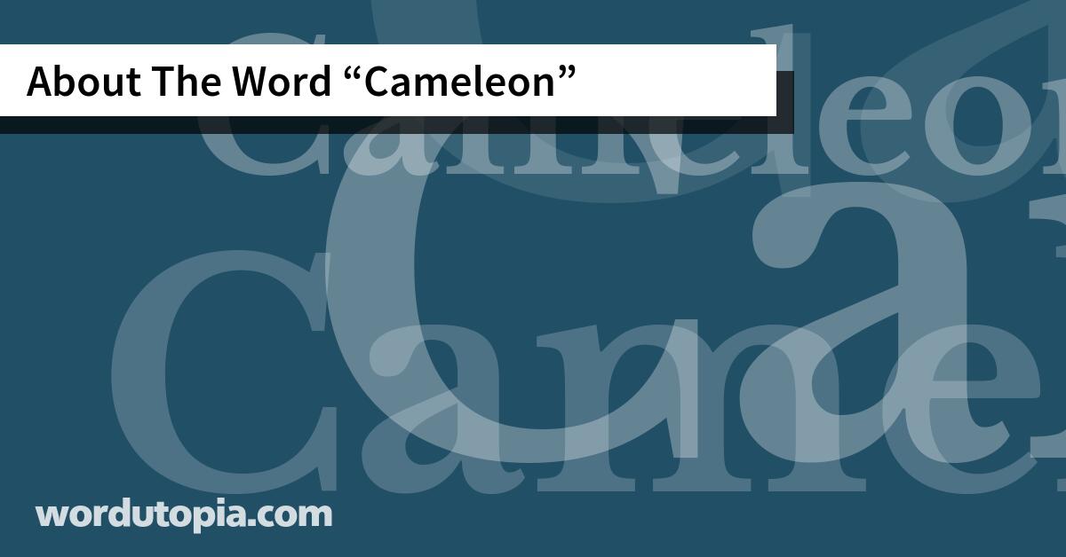 About The Word Cameleon