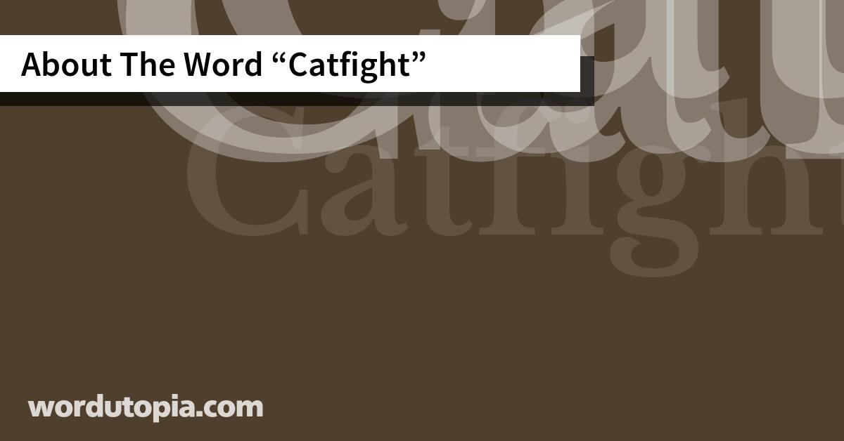 About The Word Catfight