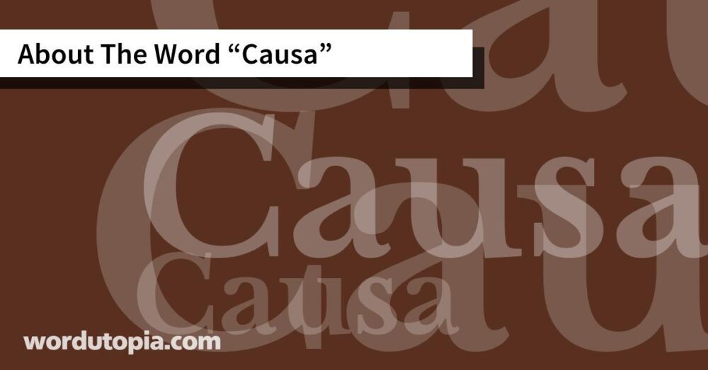 About The Word Causa
