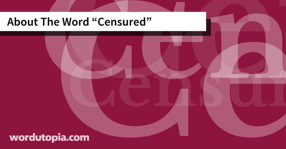 About The Word Censured