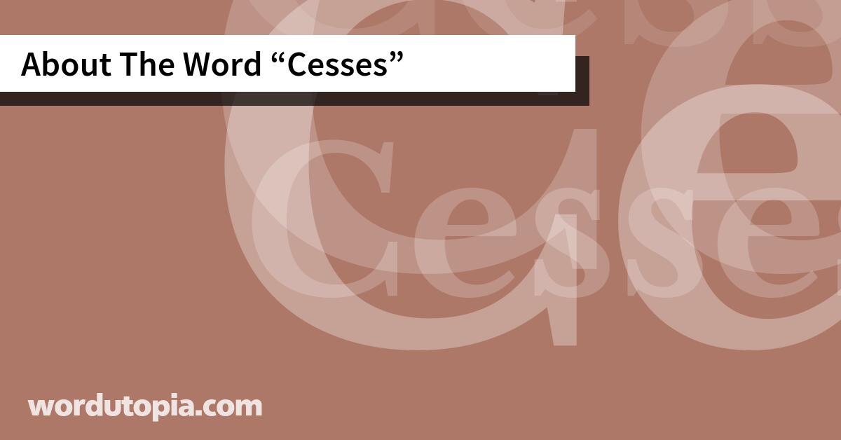 About The Word Cesses