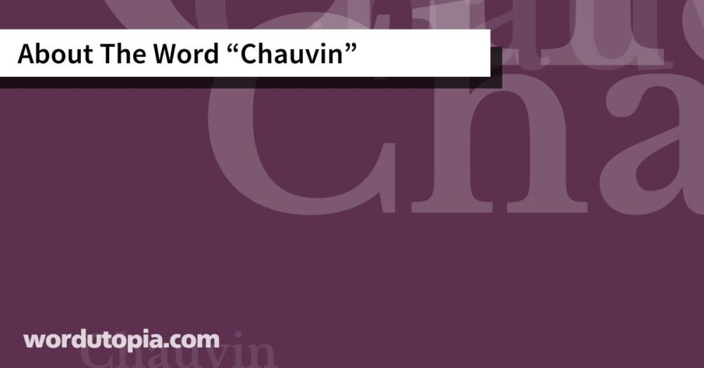 About The Word Chauvin