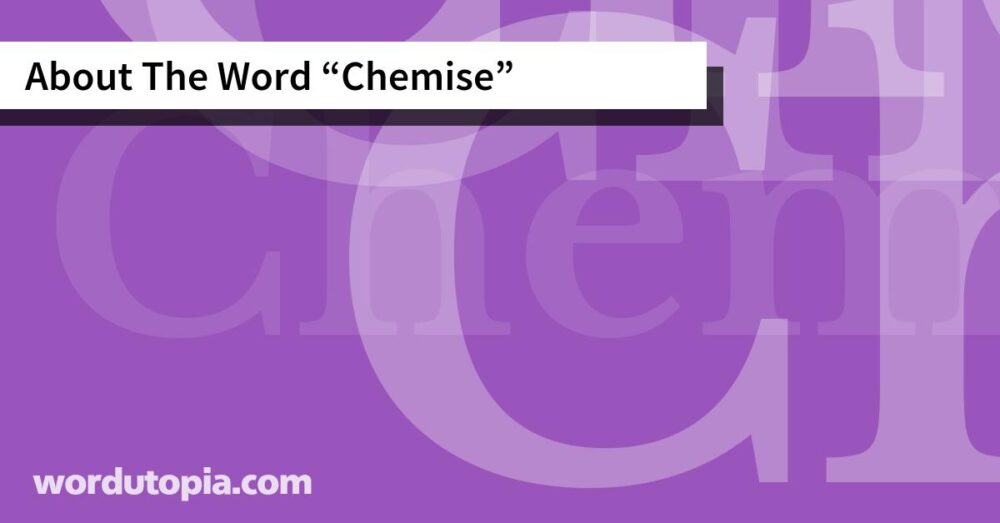About The Word Chemise