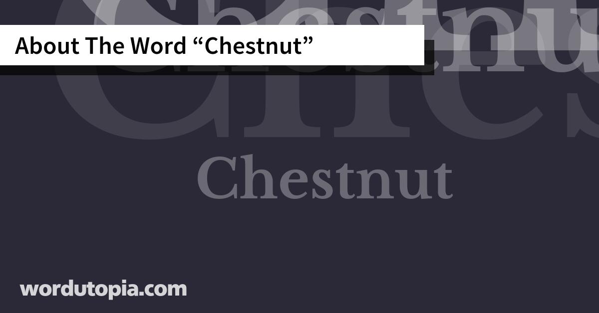 About The Word Chestnut