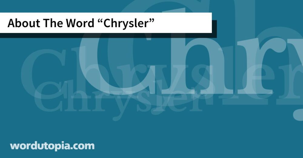 About The Word Chrysler