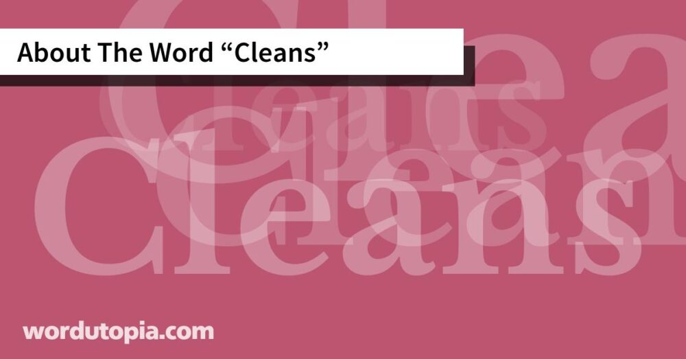 About The Word Cleans