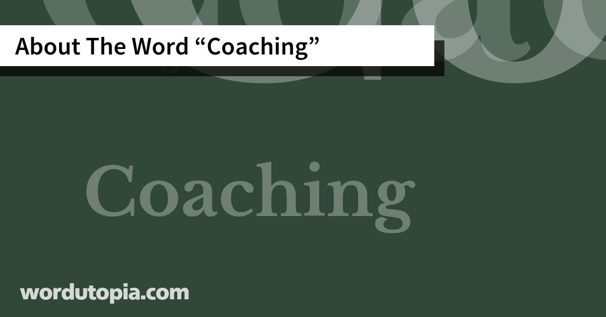 About The Word Coaching