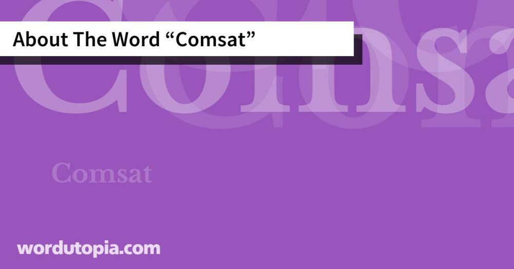 About The Word Comsat