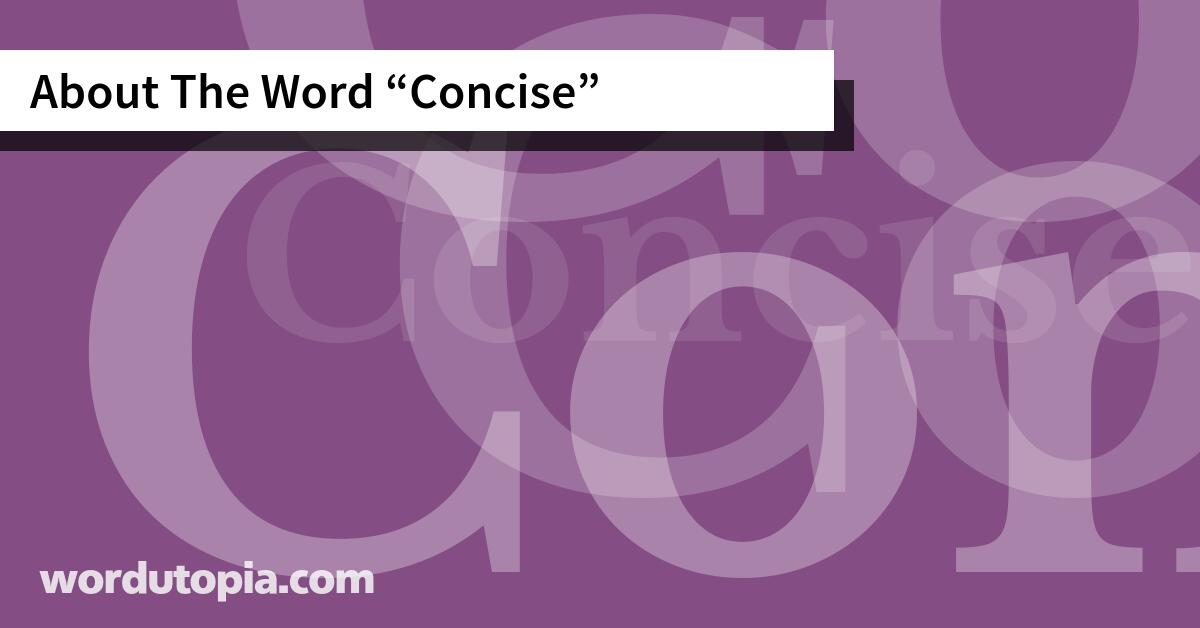About The Word Concise