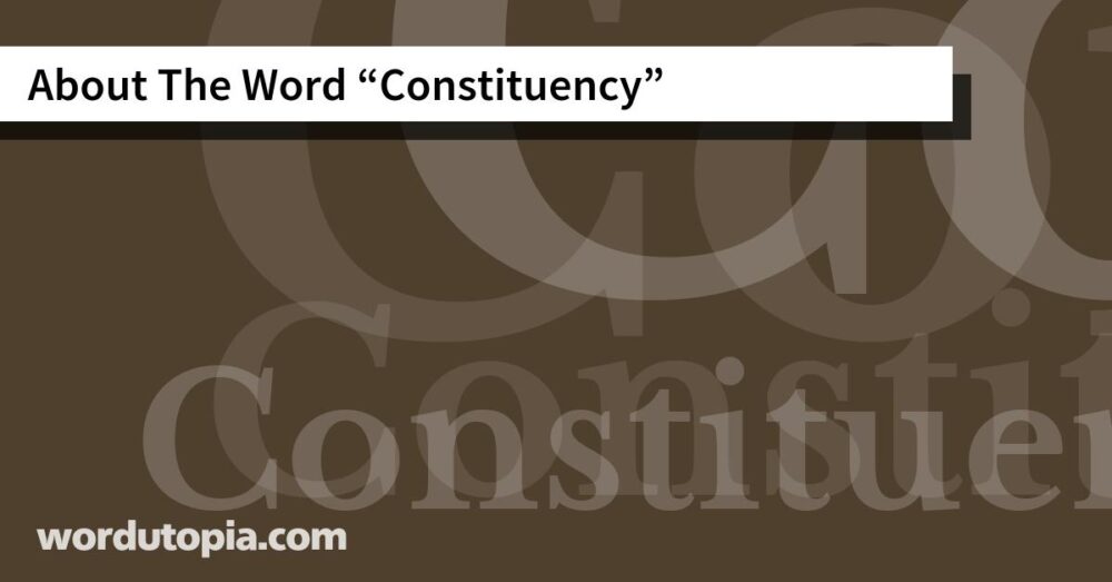 About The Word Constituency