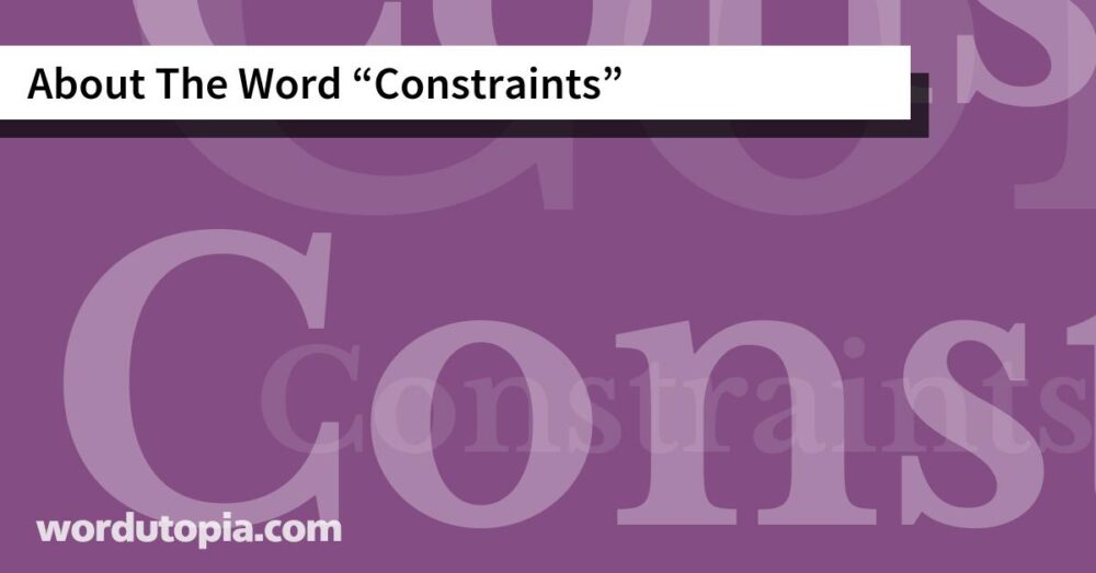 About The Word Constraints
