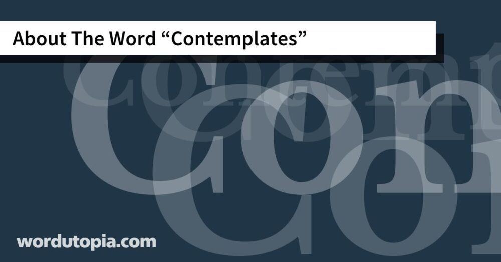 About The Word Contemplates