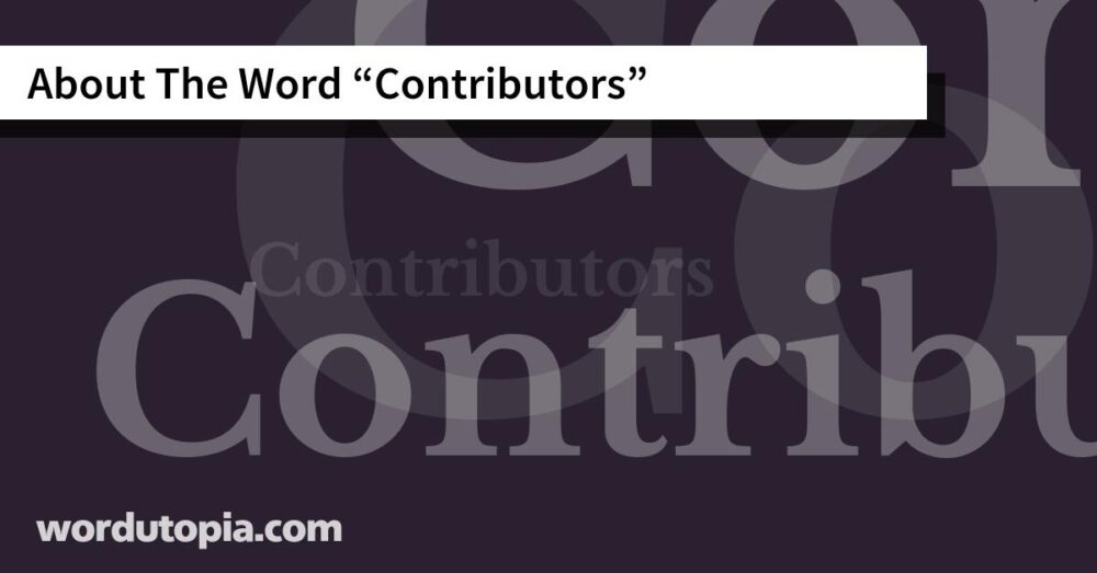 About The Word Contributors