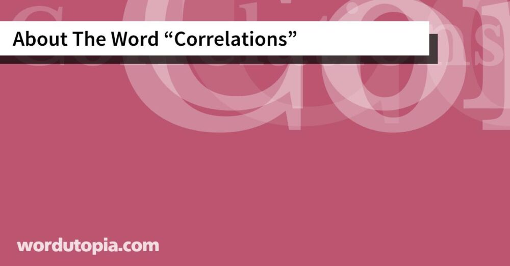 About The Word Correlations