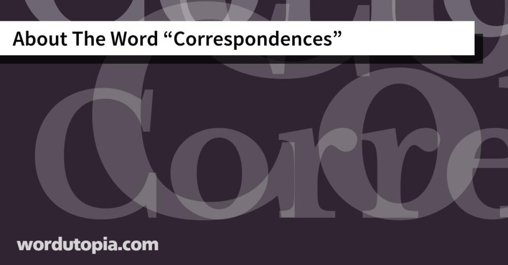 About The Word Correspondences