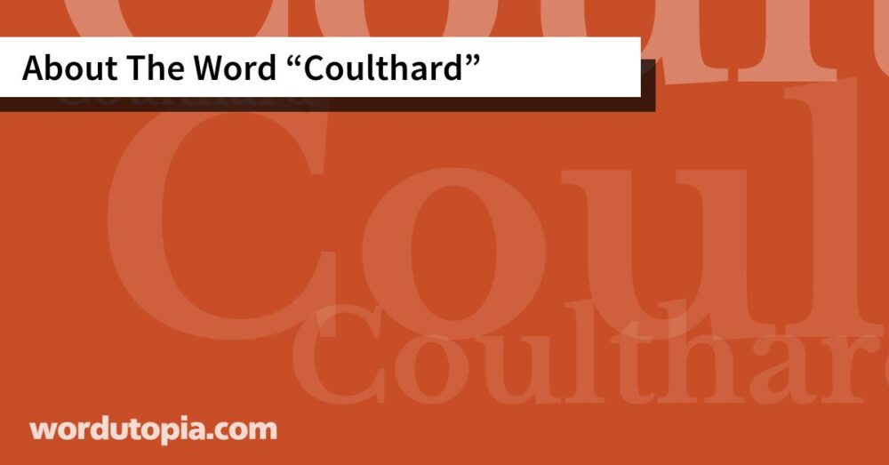 About The Word Coulthard