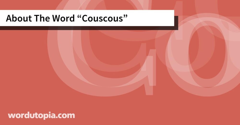 About The Word Couscous