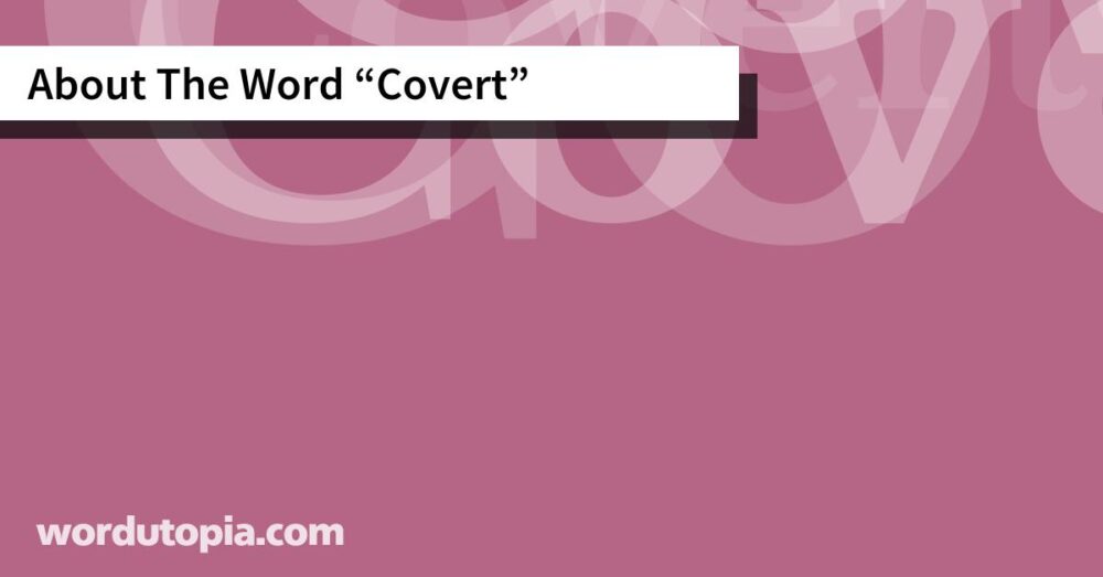 About The Word Covert