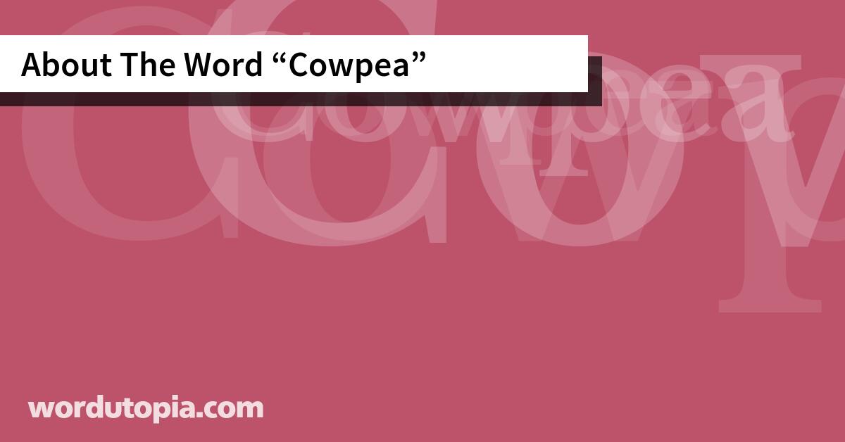 About The Word Cowpea