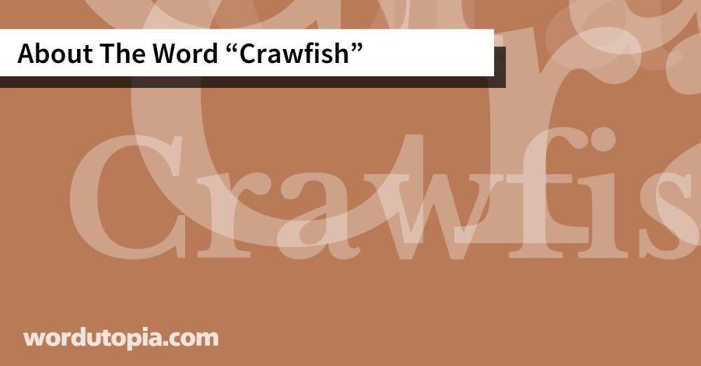 About The Word Crawfish