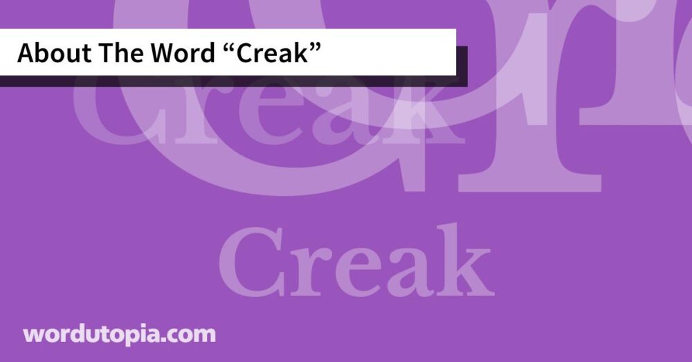 About The Word Creak