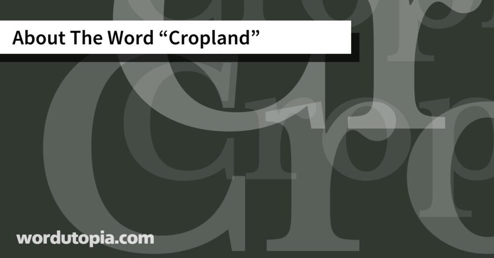 About The Word Cropland
