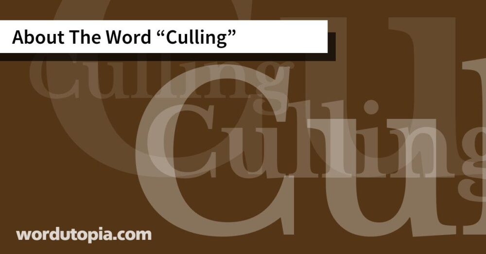 About The Word Culling