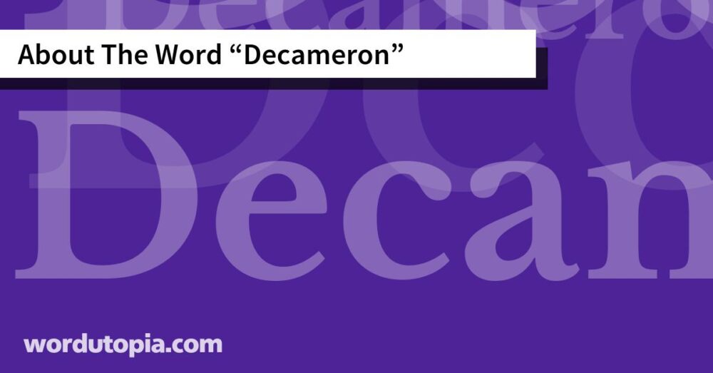 About The Word Decameron