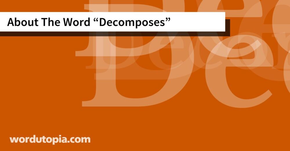 About The Word Decomposes
