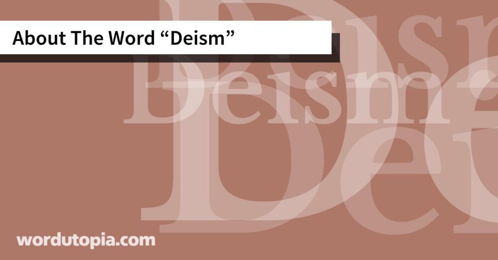 About The Word Deism