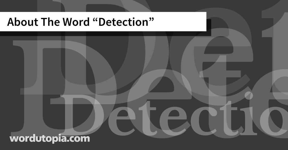 About The Word Detection