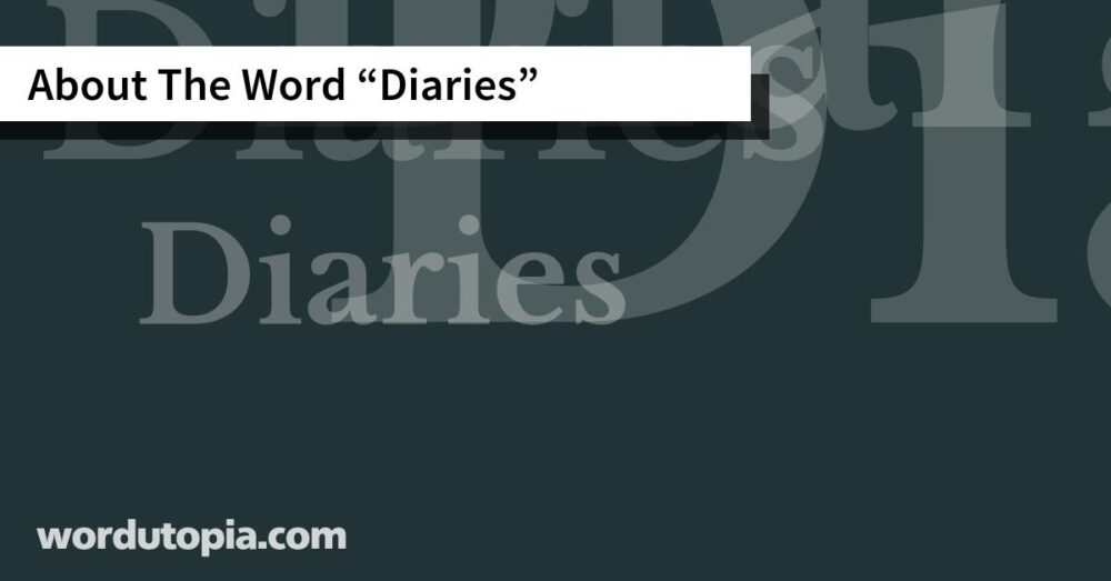 About The Word Diaries