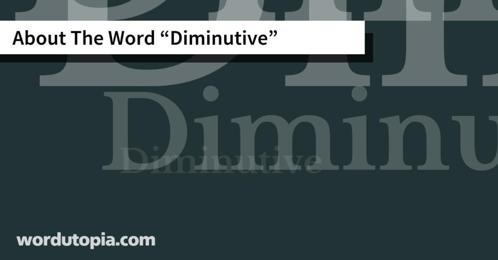 About The Word Diminutive