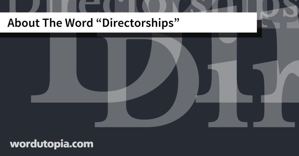 About The Word Directorships