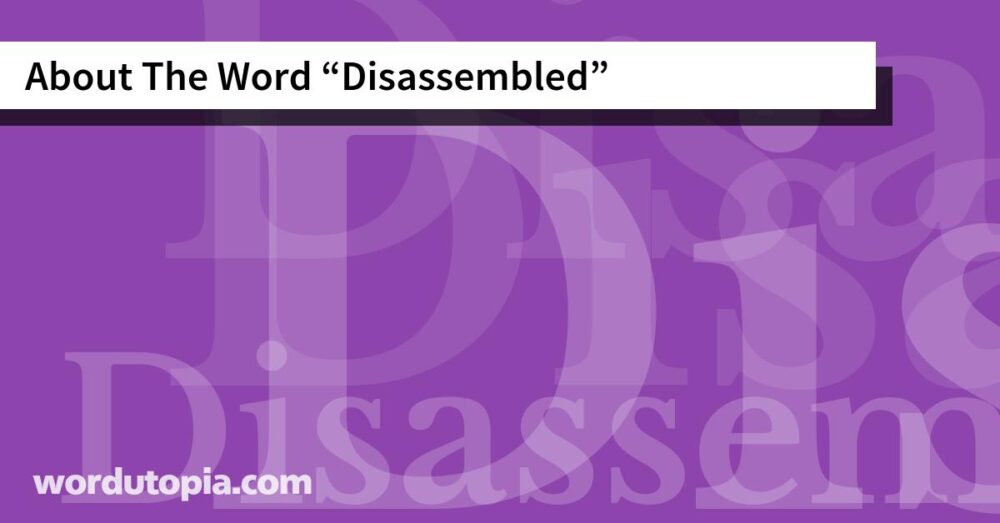 About The Word Disassembled