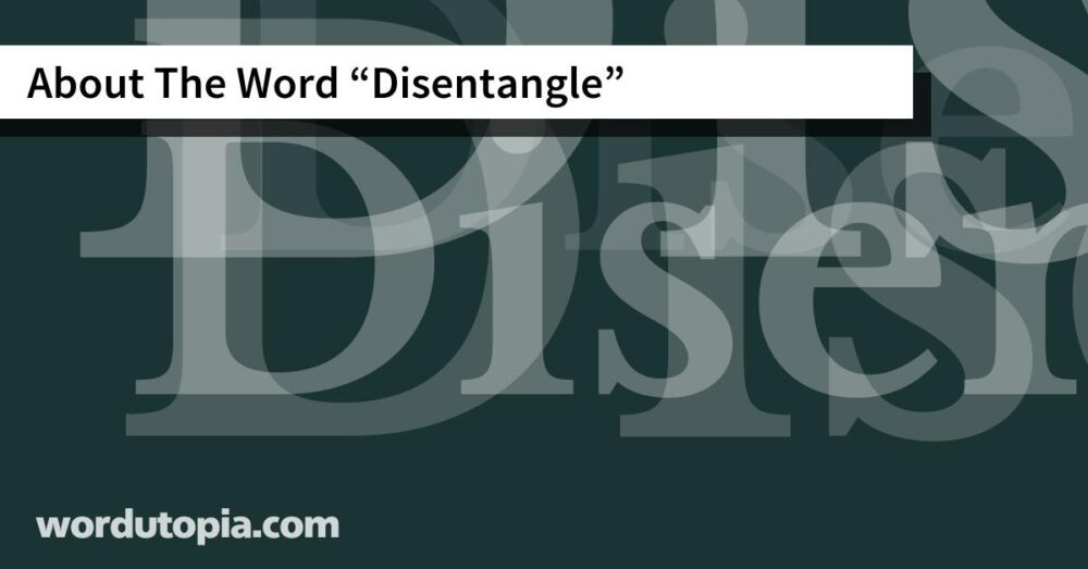 About The Word Disentangle