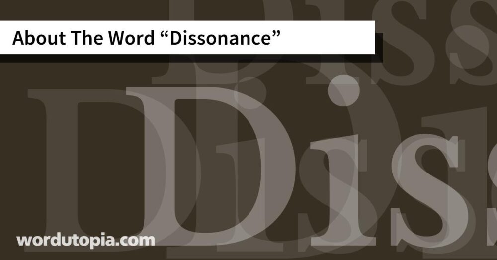 About The Word Dissonance