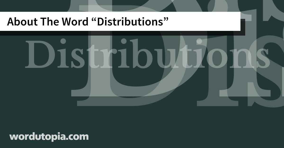About The Word Distributions