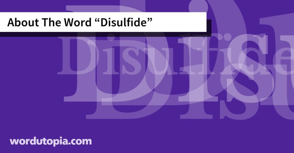 About The Word Disulfide