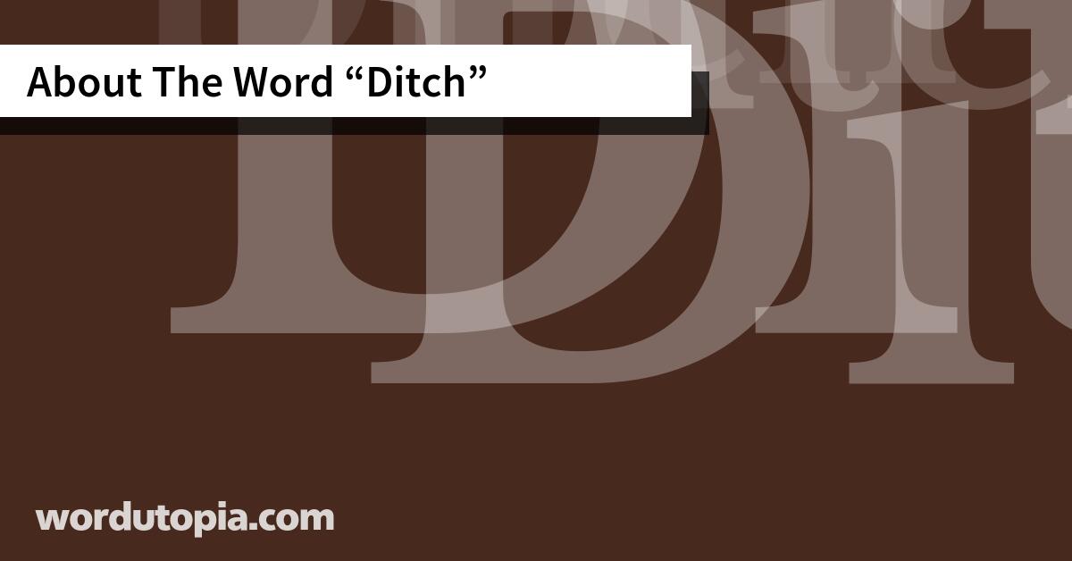 About The Word Ditch