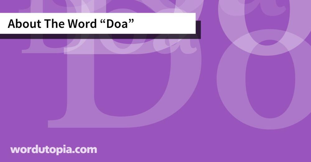 About The Word Doa