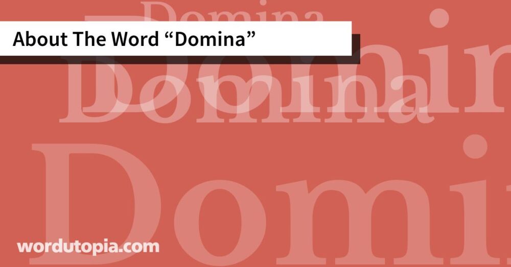 About The Word Domina