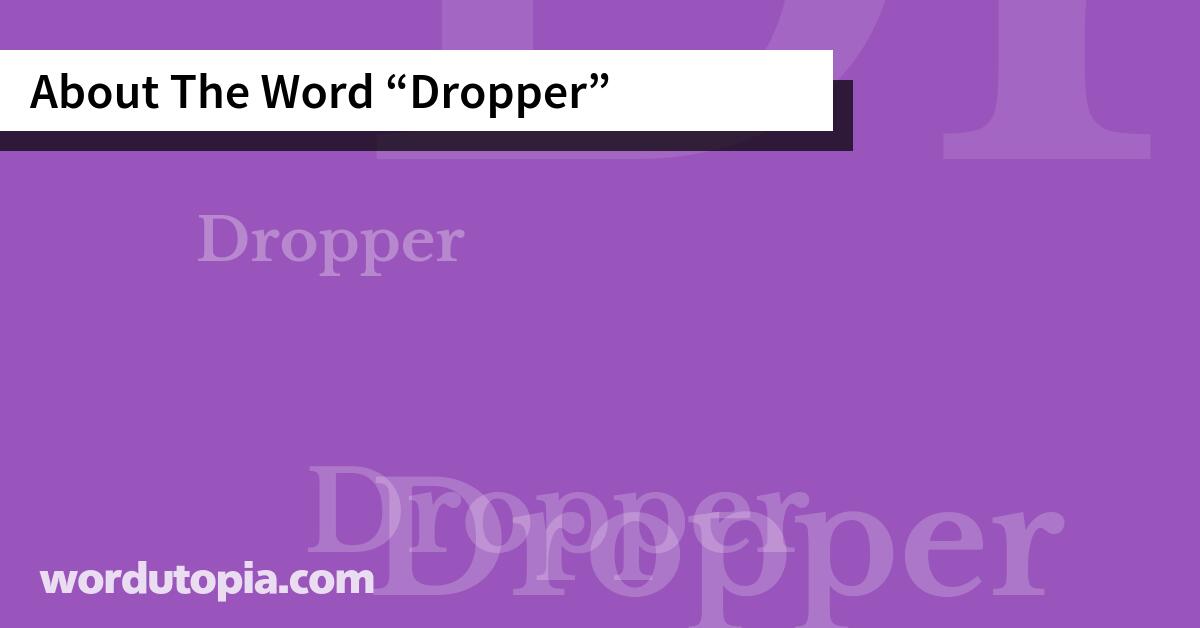 About The Word Dropper