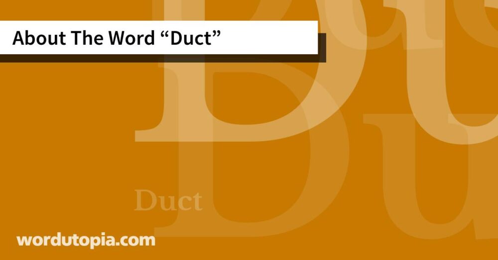 About The Word Duct